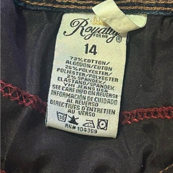 Royalty For Me Womens Dark Wash Denim Short Shorts. Size 14 - Picture 7 of 10
